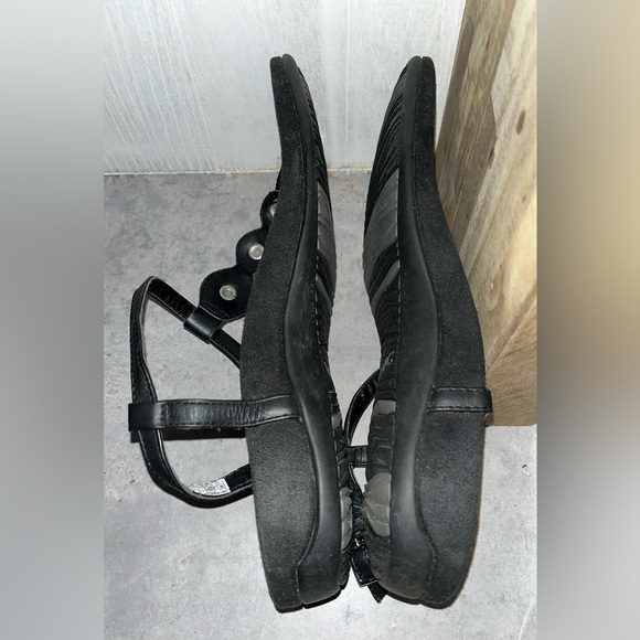 Vionic Orthaheel Lizbeth Black Leather Slingback‎ Flat Sandals Size 8 - Picture 5 of 10